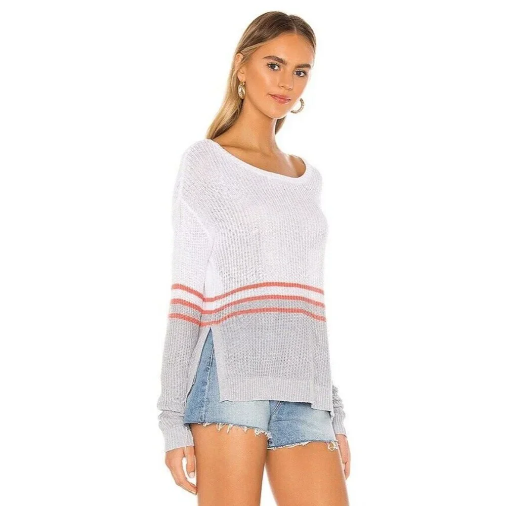 Bobi BLACK Fine Viscose Sweater White Combo Stripes - Picture 6 of 9